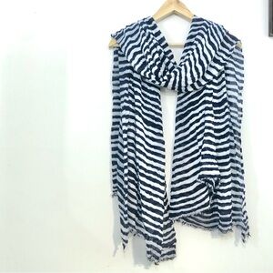 ALDO Blue White Scarf Wrap Accessories Summer Light Swim Cover Nautical GUC